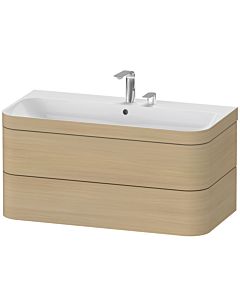 Duravit Happy D.2 Plus Möbelwaschtisch-Unterschrank HP4638E7171 97,5 x 49 cm, 2 Hahnlöcher, mediterrane Eiche, 2 Schubkästen
