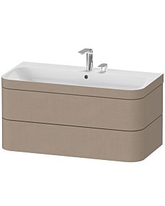 Duravit Happy D.2 Plus Möbelwaschtisch-Unterschrank HP4638E7575 97,5 x 49 cm, 2 Hahnlöcher, leinen, 2 Schubkästen