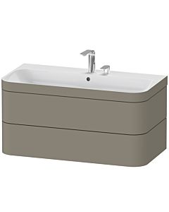 Duravit Happy D.2 Plus Möbelwaschtisch-Unterschrank HP4638E9292 97,5 x 49 cm, 2 Hahnlöcher, steingrau seidenmatt, 2 Schubkästen