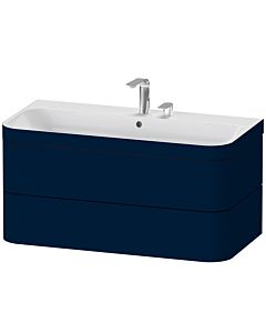 Duravit Happy D.2 Plus vanity unit HP4638E9898 97.5 x 49 cm, 2 tap holes, midnight blue satin finish, 2 drawers