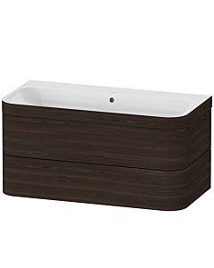 Duravit Happy D.2 Plus Möbelwaschtisch-Unterschrank HP4638N6969 97,5 x 49 cm, ohne Hahnloch, nussbaum gebürstet, 2 Schubkästen