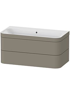 Duravit Happy D.2 Plus meuble sous-vasque HP4638N9292 97,5 x 49 cm, sans trou pour robinetterie, finition gris pierre satiné, 2 tiroirs