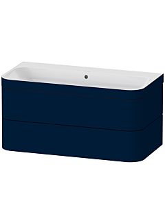 Duravit Happy D.2 Plus meuble sous vasque HP4638N9898 97,5 x 49 cm, sans trou pour robinetterie, finition satinée bleu nuit, 2 tiroirs