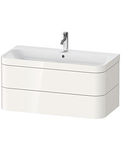 Duravit Happy D.2 Plus Möbelwaschtisch-Unterschrank HP4638O2222 97,5 x 49 cm, 1 Hahnloch, weiß hochglanz, 2 Schubkästen