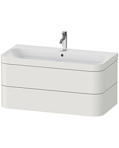 Duravit Happy D.2 Plus Möbelwaschtisch-Unterschrank HP4638O3939 97,5 x 49 cm, 1 Hahnloch, nordic weiß seidenmatt, 2 Schubkästen