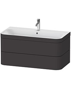 Duravit Happy D.2 Plus Möbelwaschtisch-Unterschrank HP4638O8080 97,5 x 49 cm, 1 Hahnloch, graphit supermatt, 2 Schubkästen