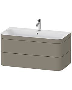 Duravit Happy D.2 Plus meuble sous-lavabo HP4638O9292 97,5 x 49 cm, trou pour robinetterie 2000 , finition gris pierre satiné, 2 tiroirs