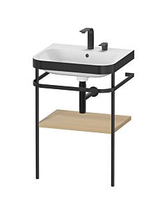 Duravit Happy D.2 Plus Möbelwaschtisch-Kombination HP4735E7171 57,5 x 49 cm, 2 Hahnlöcher, mediterrane Eiche, mit Metallkonsole
