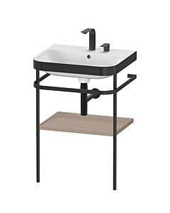 Duravit Happy D.2 Plus combinaison lavabo sur meuble HP4735E7575 57,5 x 49 cm, 2 trous pour robinetterie, lin, avec support métallique