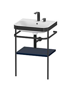 Duravit Happy D.2 Plus furniture washbasin combination HP4735E9898 57.5 x 49 cm, 2 tap holes, midnight blue satin finish, with metal console