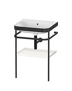 Duravit Happy D.2 Plus Möbelwaschtisch-Kombination HP4735N2222 57,5 x 49 cm, ohne Hahnloch, weiß hochglanz, mit Metallkonsole