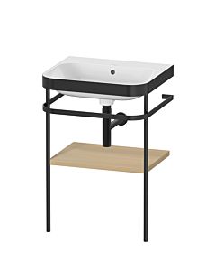 Duravit Happy D.2 Plus combinaison lavabo pour meuble HP4735N7171 57,5 x 49 cm, sans trou pour robinetterie, chêne méditerranéen, avec console en métal