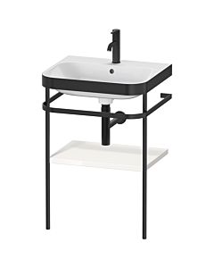 Duravit Happy D.2 Plus Möbelwaschtisch-Kombination HP4735O2222 57,5 x 49 cm, 1 Hahnloch, weiß hochglanz, mit Metallkonsole