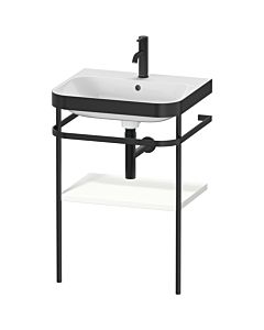 Duravit Happy D.2 Plus Möbelwaschtisch-Kombination HP4735O3636 57,5 x 49 cm, 1 Hahnloch, weiß seidenmatt, mit Metallkonsole