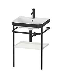 Duravit Happy D.2 Plus Möbelwaschtisch-Kombination HP4735O3939 57,5 x 49 cm, 1 Hahnloch, nordic weiß seidenmatt, mit Metallkonsole