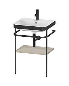 Duravit Happy D.2 Plus combinaison lavabo pour meuble HP4735O6060 57,5 x 49 cm, trou pour robinetterie 2000 , finition taupe satiné, avec console en métal