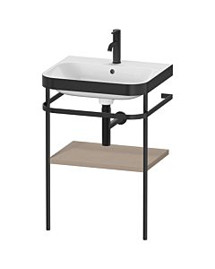Duravit Happy D.2 Plus combinaison lavabo sur meuble HP4735O7575 57,5 x 49 cm, trou pour robinetterie 2000 , lin, avec console en métal