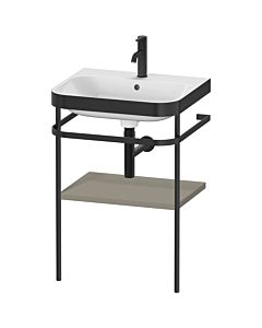 Duravit Happy D.2 Plus combinaison lavabo sur meuble HP4735O9292 57,5 x 49 cm, trou pour robinetterie 2000 , finition gris pierre satiné, avec console en métal