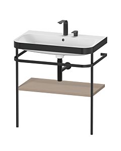Duravit Happy D.2 Plus combinaison lavabo sur meuble HP4737E7575 77,5 x 49 cm, 2 trous pour robinetterie, lin, avec support métallique