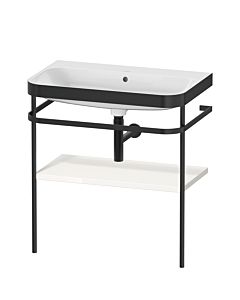 Duravit Happy D.2 Plus furniture washbasin combination HP4737N2222 77.5 x 49 cm, without tap hole, white high gloss, with metal console