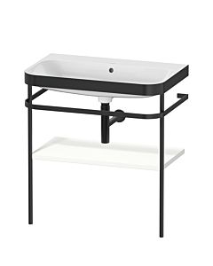 Duravit Happy D.2 Plus furniture washbasin combination HP4737N3636 77.5 x 49 cm, without tap hole, white satin finish, with metal console