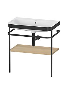Duravit Happy D.2 Plus furniture washbasin combination HP4737N7171 77.5 x 49 cm, without tap hole, Mediterranean oak, with metal console