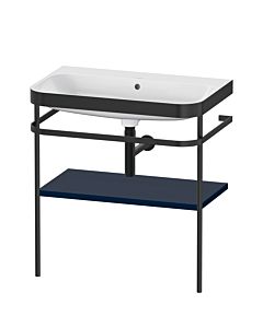 Duravit Happy D.2 Plus Möbelwaschtisch-Kombination HP4737N9898 77,5 x 49 cm, ohne Hahnloch, nachtblau seidenmatt, mit Metallkonsole