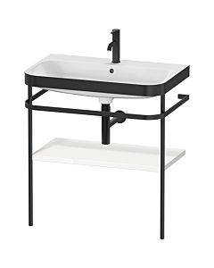 Duravit Happy D.2 Plus Möbelwaschtisch-Kombination HP4737O2222 77,5 x 49 cm, 1 Hahnloch, weiß hochglanz, mit Metallkonsole