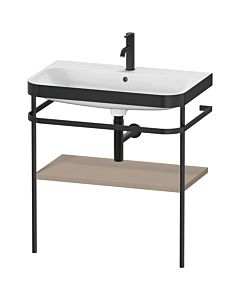 Duravit Happy D.2 Plus vanity washbasin combination HP4737O7575 77.5 x 49 cm, 2000 tap hole, linen, with metal console