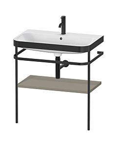 Duravit Happy D.2 Plus combinaison lavabo sur meuble HP4737O9292 77,5 x 49 cm, trou pour robinetterie 2000 , finition gris pierre satiné, avec console en métal