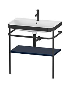 Duravit Happy D.2 Plus Möbelwaschtisch-Kombination HP4737O9898 77,5 x 49 cm, 1 Hahnloch, nachtblau seidenmatt, mit Metallkonsole
