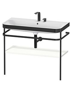 Duravit Happy D.2 Plus Möbelwaschtisch-Kombination HP4738E3636 97,5 x 49 cm, 2 Hahnlöcher, weiß seidenmatt, mit Metallkonsole
