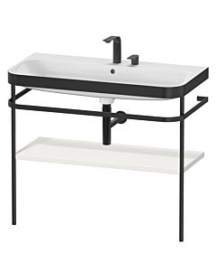 Duravit Happy D.2 Plus furniture washbasin combination HP4738E3939 97.5 x 49 cm, 2 tap holes, nordic white satin finish, with metal console