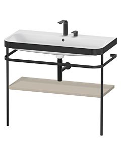 Duravit Happy D.2 Plus combinaison lavabo pour meuble HP4738E6060 97,5 x 49 cm, 2 trous pour robinetterie, finition taupe satiné, avec console en métal