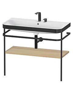 Duravit Happy D.2 Plus vanity washbasin combination HP4738E7171 97.5 x 49 cm, 2 tap holes, Mediterranean oak, with metal console