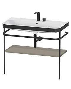 Duravit Happy D.2 Plus combinaison lavabo pour meuble HP4738E9292 97,5 x 49 cm, 2 trous pour robinet, gris pierre satiné, avec console en métal