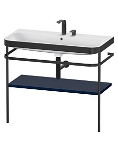 Duravit Happy D.2 Plus furniture washbasin combination HP4738E9898 97.5 x 49 cm, 2 tap holes, midnight blue satin finish, with metal console