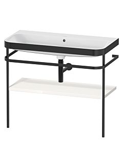 Duravit Happy D.2 Plus furniture washbasin combination HP4738N2222 97.5 x 49 cm, without tap hole, white high gloss, with metal console