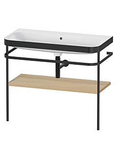 Duravit Happy D.2 Plus furniture washbasin combination HP4738N7171 97.5 x 49 cm, without tap hole, Mediterranean oak, with metal console