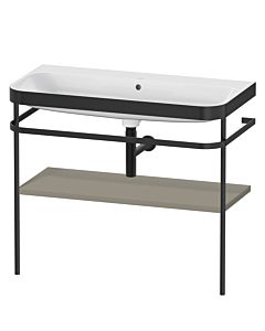 Duravit Happy D.2 Plus combinaison lavabo pour meuble HP4738N9292 97,5 x 49 cm, sans trou pour robinetterie, finition gris pierre satiné, avec console en métal