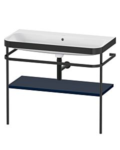 Duravit Happy D.2 Plus furniture washbasin combination HP4738N9898 97.5 x 49 cm, without tap hole, midnight blue satin finish, with metal console