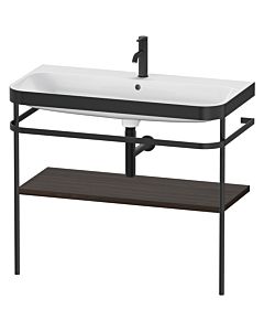 Duravit Happy D.2 Plus vanity washbasin combination HP4738O6969 97.5 x 49 cm, 2000 tap hole, brushed walnut, with metal console