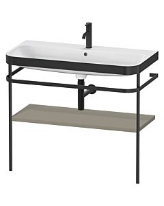 Duravit Happy D.2 Plus Möbelwaschtisch-Kombination HP4738O9292 97,5 x 49 cm, 1 Hahnloch, steingrau seidenmatt, mit Metallkonsole