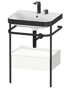 Duravit Happy D.2 Plus combinaison lavabo pour meuble HP4740E3636 57,5 x 49 cm, 2 trous pour robinetterie, blanc , avec console en métal