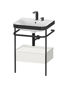 Duravit Happy D.2 Plus combinaison lavabo sur meuble HP4740E3939 57,5 x 49 cm, 2 trous pour robinetterie, nordic blanc , avec console en métal