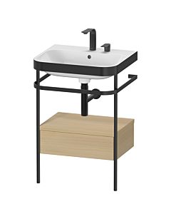 Duravit Happy D.2 Plus Möbelwaschtisch-Kombination HP4740E7171 57,5 x 49 cm, 2 Hahnlöcher, mediterrane Eiche, mit Metallkonsole