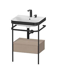 Duravit Happy D.2 Plus combinaison lavabo sur meuble HP4740E7575 57,5 x 49 cm, 2 trous pour robinetterie, lin, avec support métallique