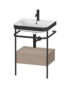 Duravit Happy D.2 Plus Möbelwaschtisch-Kombination HP4740O7575 57,5 x 49 cm, 1 Hahnloch, leinen, mit Metallkonsole