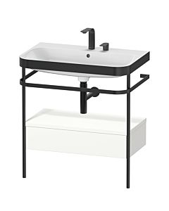 Duravit Happy D.2 Plus furniture washbasin combination HP4742E3636 77.5 x 49 cm, 2 tap holes, white satin finish, with metal console