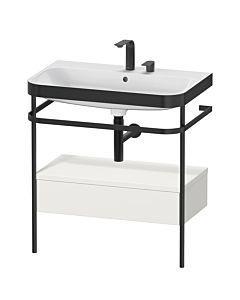 Duravit Happy D.2 Plus combinaison lavabo pour meuble HP4742E3939 77,5 x 49 cm, 2 trous pour robinetterie, nordic blanc , avec console en métal